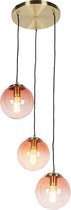 QAZQA pallon - Art Deco Hanglamp eettafel - 3 lichts - Ø 450 mm - Roze - Woonkamer | Slaapkamer