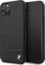 iPhone 11 Pro Case hoesje - BMW - Effen Zwart - Leer