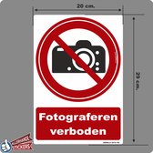 Fotograferen verboden sticker Horizontaal 20x29cm