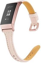 Fitbit Charge 3 & 4 Leren bandje |Licht Roze |Slim Leer | Premium kwaliteit echt leder| One Size | TrendParts