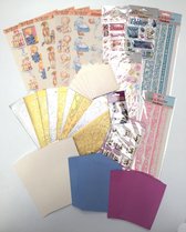 Groot Knutselpakket - Thema BABY -  Stickervellen, Enveloppen, Lux Karton, Afbeelding vellen, Embellishments, Foamblokjes - Voor kaarten maken, Scrapbooking en andere creatieve obj