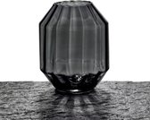 Maison Péderrey Vaas Mond geblazen Glas Zwart D 23 cm H 28 cm