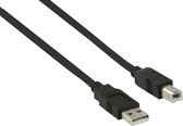 USB-A naar USB-B kabel - USB2.0 - tot 2A / zwart - 0,30 meter