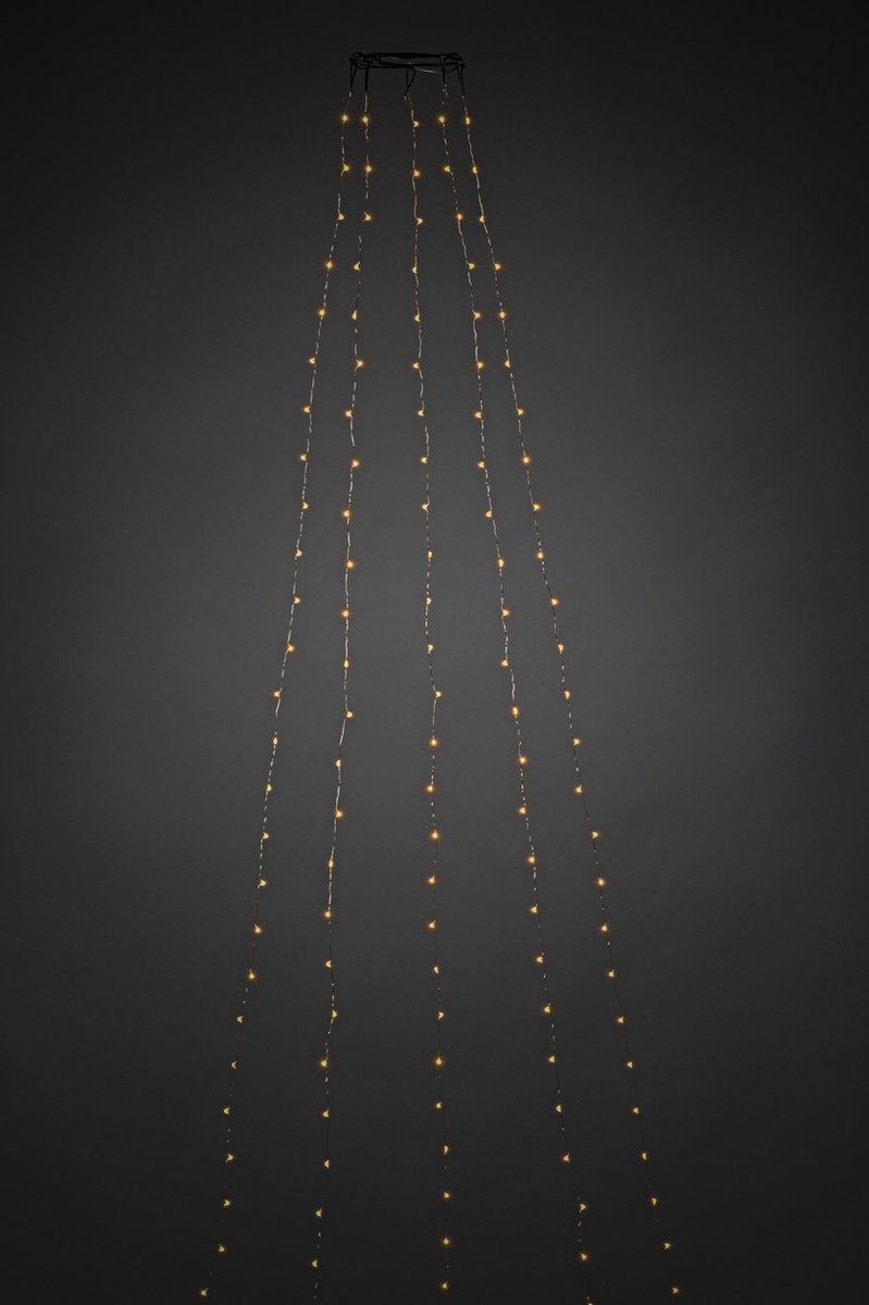 Konstsmide Sweden ® 6577-870 - Snoerverlichting - App gestuurde kerstboom lichtmantel 180 lamps – 1.8m - 5x 36 LED extra warmwit - zilver metaaldraad – energiezuinig en duurzaam- 24V - dimmer - knipperfuncties - timer - voor binnen