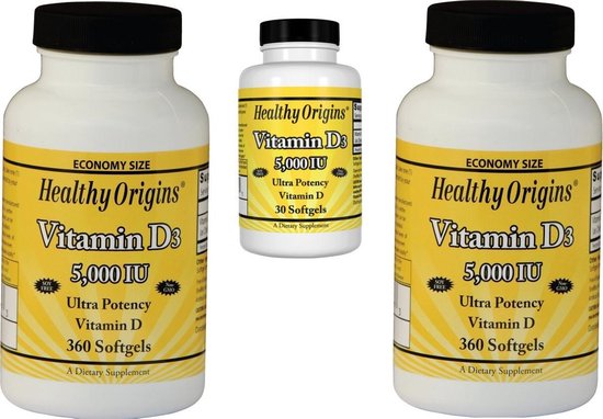 2 en 3e (30softgels) Potje GRATIS Vitamine D3, 5000 IU (360 Softgels) Healthy... | bol.com