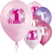 Ballonnen ‘1st Birthday’ Roze Paars  - 8 stuks