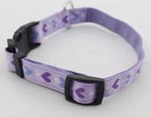 Honden halsband lila met print - XXS halsband 24 cm 34