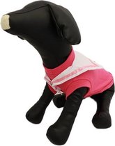 Wit met roze marine shirt voor de hond - M ( rug lengte 28 cm, borst omvang 40 cm, nek omvang 24 cm )