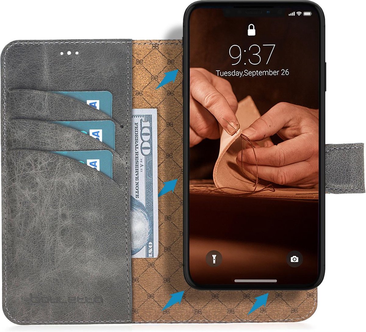 Bouletta Afneembare 2-in-1 Magnetische BookCase iPhone 11 Marble Grey