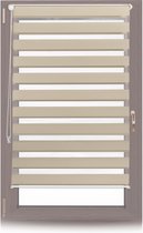 relaxdays duo rolgordijn - dubbel - modern - met houders - ketting - zonder boren - bruin 85x150cm