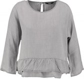 Only soepele grijze lyocell denim blouse 3/4 mouw - Maat 34