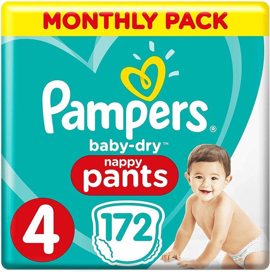 Pampers Baby-Dry Pants Luierbroekjes - Maat 4 - 172 stuks