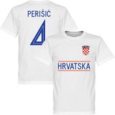 Kroatië Perisic 4 Team T-Shirt - Wit - XL