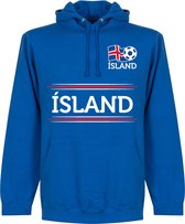 IJsland Team Hooded Sweater - Blauw - L