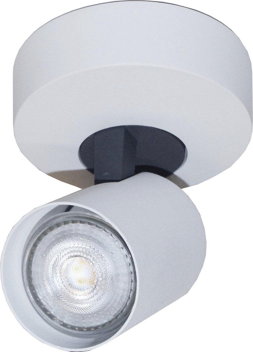 Artdelight - Plafondlamp Vivaro 1L Rond - Wit / Antraciet - LED 4,9W 2200K-2700K - IP20 - Dim To Warm