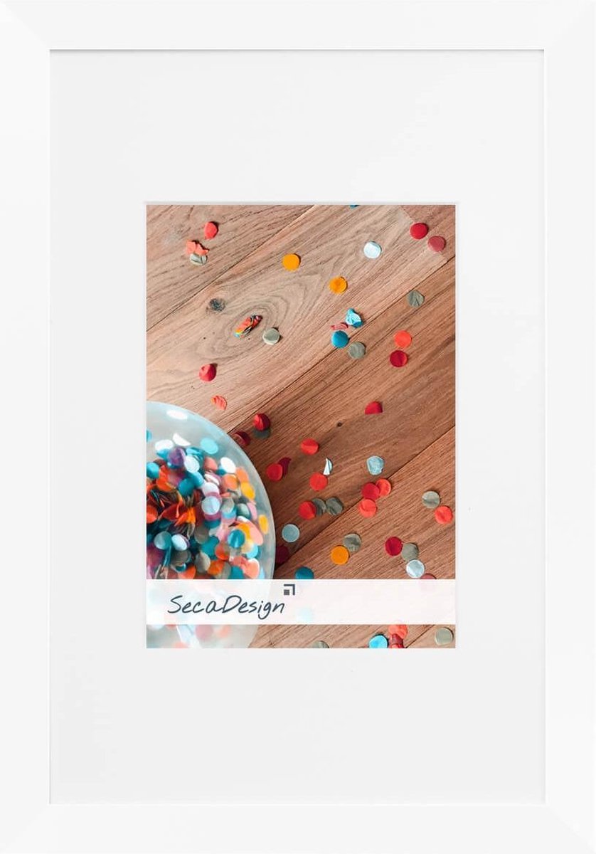 SecaDesign Tundra Hout - Fotolijst 13x18 / 9x13 cm fotomaat met passe-partout - Wit