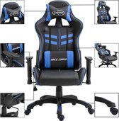 Gaming stoel (INCL leer reinigingdoekjes) Blauw - Game Stoel - Gaming Chair - Bureaustoel racing - Racestoel