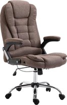 Luxe Bureaustoel Stof Bruin (Incl organizer) - Bureau stoel - Burostoel - Directiestoel - Gamestoel - Kantoorstoel