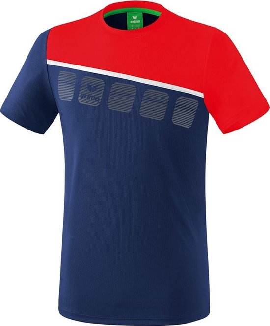Erima Teamline 5-C T-Shirt Kind New Navy-Rood-Wit Maat 152