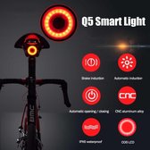 Rockbros Q5 achterlicht - Automatisch achterlicht - Achterlicht met bewegingssensor - Achterlicht met remsensor