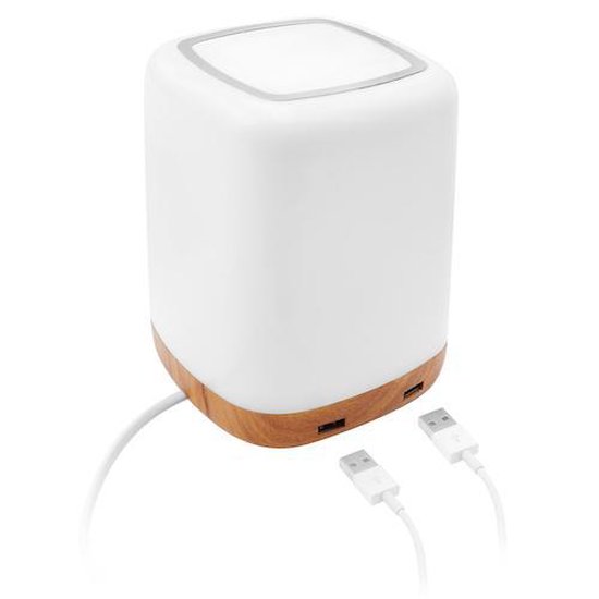 Macally LAMPCHARGESQ-E Nachtkast-led-lamp met 4-poorts USB-lader | bol.com