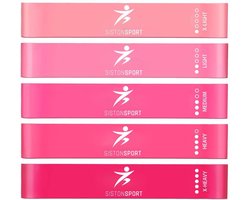 Siston Weerstandsbanden Set - 5 stuks - Met eBook & Handleiding - Speciale vrouwen set - elastiek band fitness - Fitness Elastieken Fitnessbanden , Loop Resistance , Banden , Gymnastiekband , Trainingsbanden Limited Edition