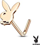 Neuspiercing playboy top gold plated rose kleur L-bend