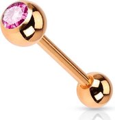 Tongpiercing rose gold plated roze