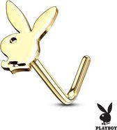 Neuspiercing playboy top gold plated L-bend