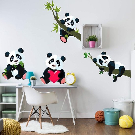 Muursticker set Panda Beren - bestseller muurstickers voor kinderkamer en  babykamer... | bol.com