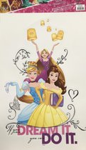 Raamsticker Disney - Prinsessen Assepoester, Belle en Rapunzel