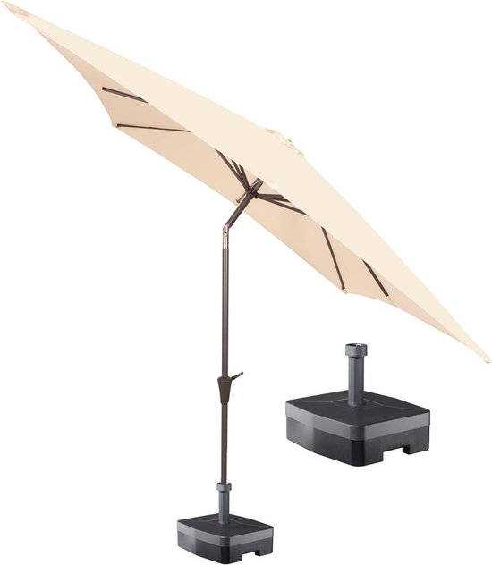 Kopu® vierkante parasol Murcia 250x250 cm met voet - Natural | bol.com