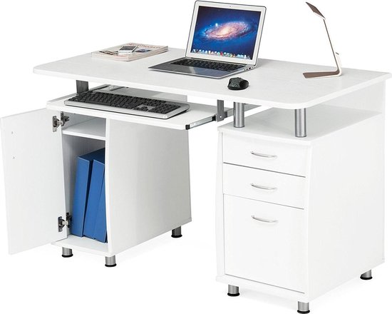 hebzuchtig Oppervlakte Een trouwe XL Computerbureau - Computertafel Bureau PC Meubel - Computermeubel - Met 3  Laden &... | bol.com
