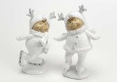 Amadeus Kerst Beeldjes Kind Winter - Set van 2 - 21 cm