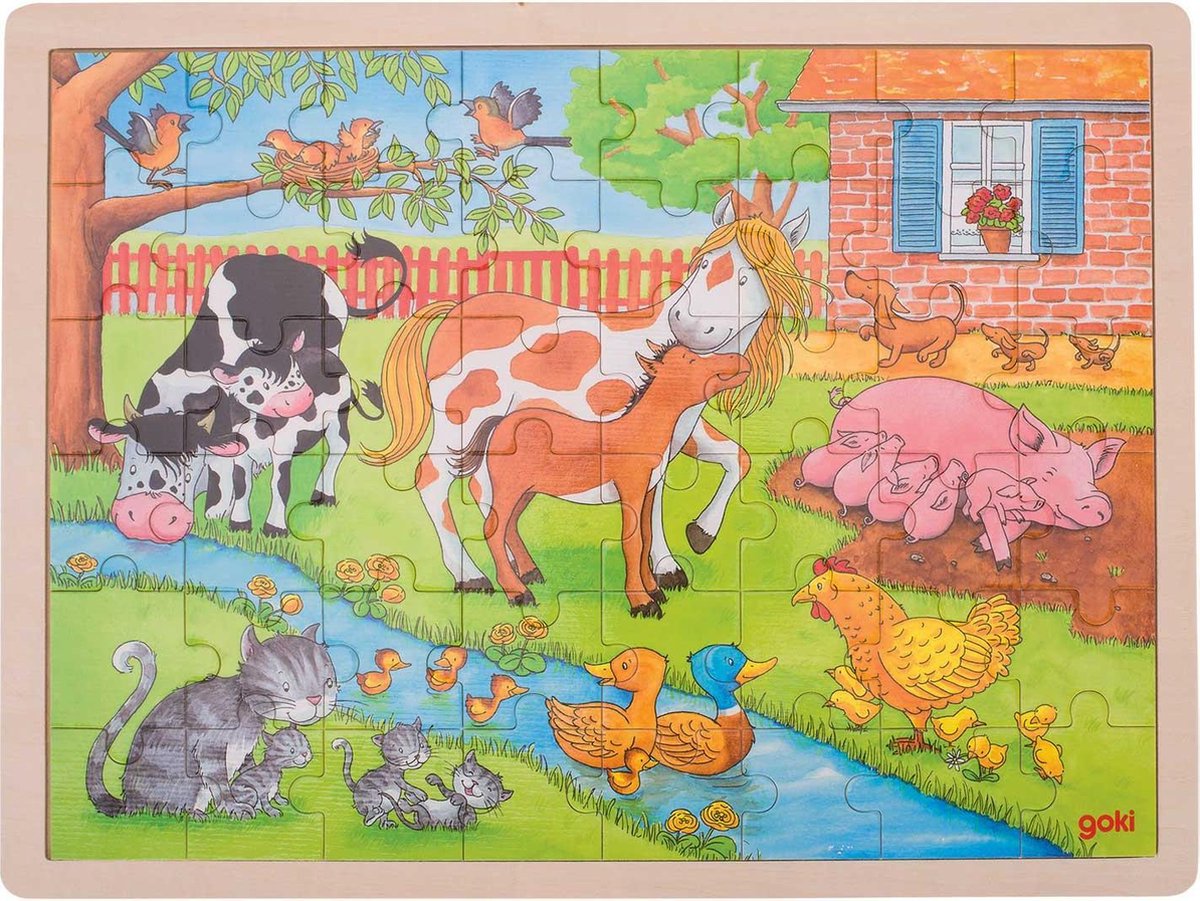 Puzzel: LEVEN op de BOERDERIJ 40x30x0,8cm, 48-delig, hout, 3+