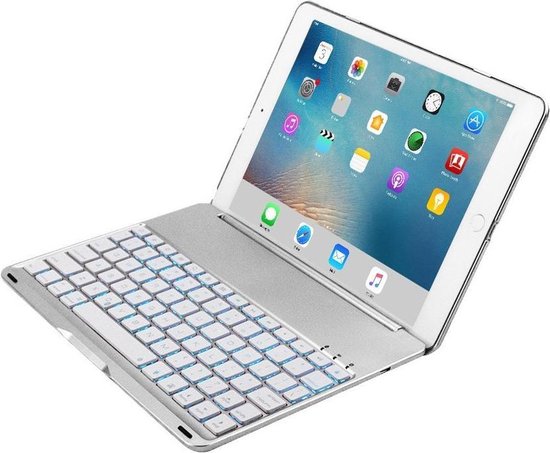 bouwer capaciteit zak iPad 2017 Hoesje Toetsenbord Hoes Luxe Keyboard Case Cover - Zilver |  bol.com