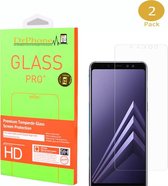 DrPhone 2 x A8+(Plus) 2018 Glas - Glazen Screen protector - Tempered Glass 2.5D 9H (0.26mm)