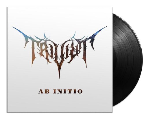 Pochette d'album avec un logo stylisé et le texte 'AB INITIO', avec un disque vinyle noir à droite.