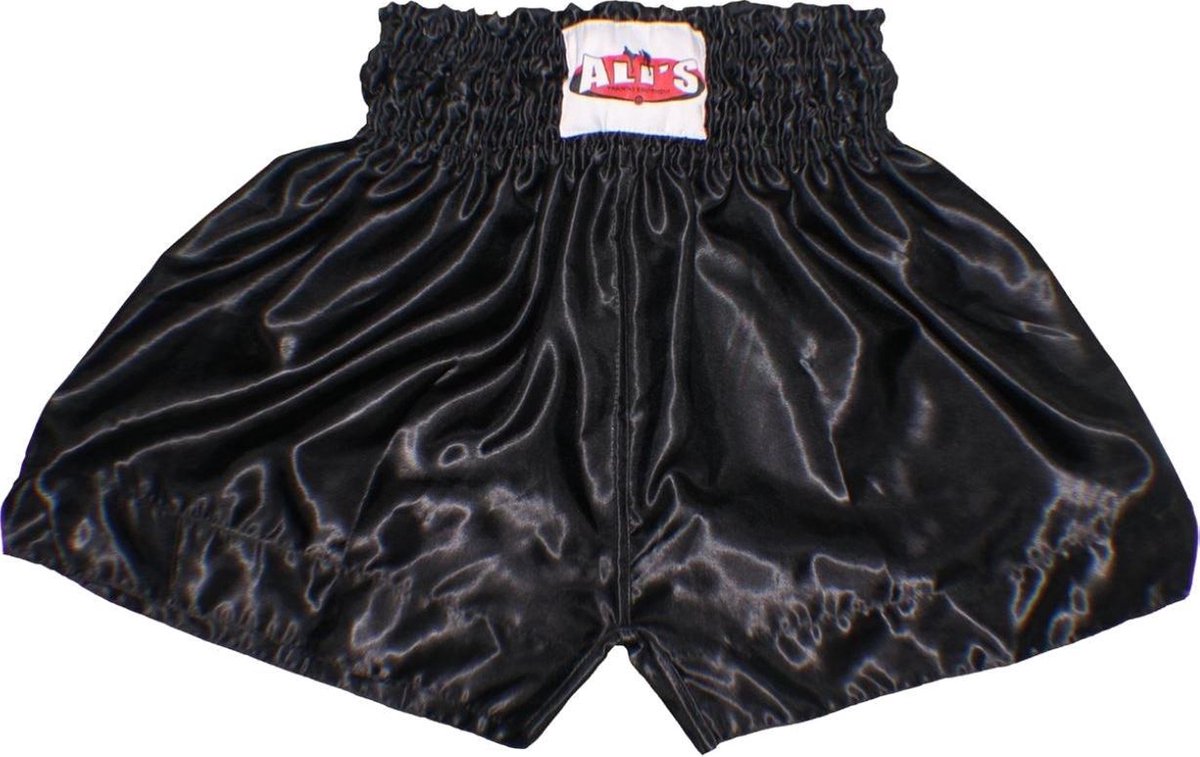 Ali's Fightgear TTBE-001 - Kickboks broekje effen kleur zwart maat L