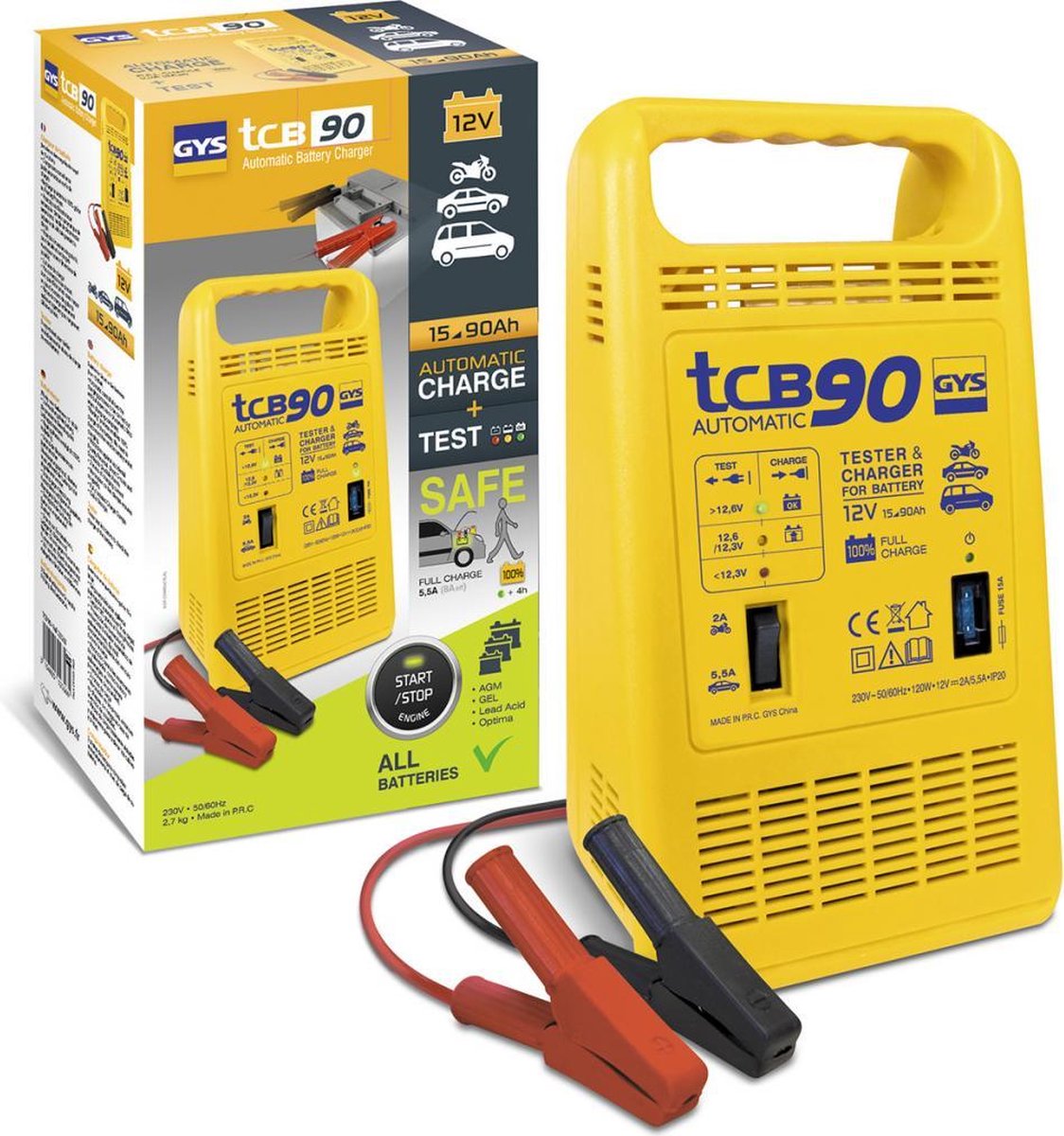 Chargeur de batterie automatique Gys TCB60 12V 15-60 Ah Chargeur de batterie automatique Gys TCB60 12V 15-60 Ah