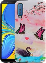 Vlinder Design Hardcase Backcover voor Samsung Galaxy A7 2018