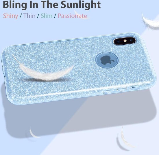 iPhone Xr Case Glitters Silicone TPU Case Blue - Housse BlingBling