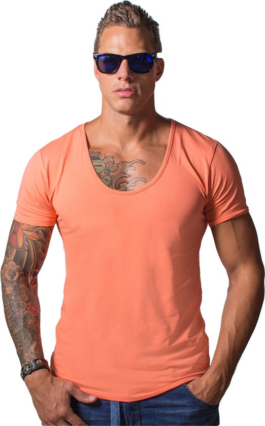 koper resultaat Sjah Lage Ronde Hals T-Shirt Oranje XL | bol.com