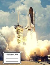 Space Rocket Ship College Ruled Composition Book - 202 Pages 7.44 x 9.69