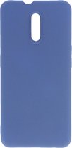 Shop4 - Oppo Reno Hoesje - Zachte Back Case Mat Donker Blauw