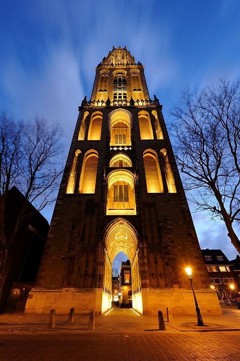 Poster Donker Utrecht - Domtoren - 40 x 60 cm - glanzend papier