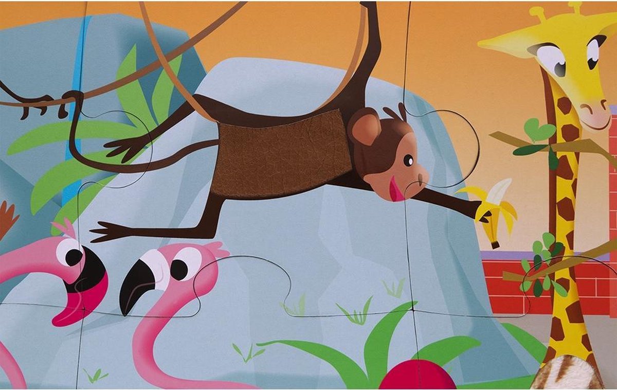 Janod - Voelpuzzel - Een dag in de dierentuin - 20 Grote stuks — afbeelding 3