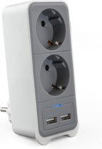Caliber Stekkerdoos Met USB Verdeelstekker Overspanningsbeveiliging 2 USB Poorten (HPS1202U)