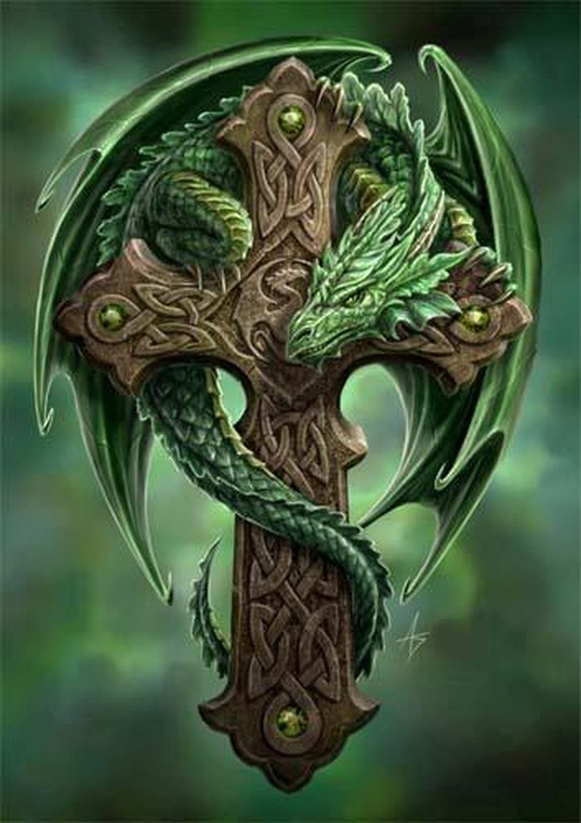 Anne Stokes Wenskaart Woodland Guardian