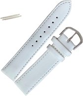 Fako Bijoux® - Horlogebandje - Echt Leer - 20mm - Wit